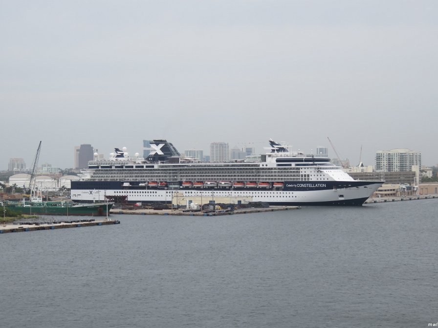 Le Zuiderdam dans le port de Fort Lauderdale